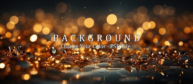 Abstract gold bokeh background