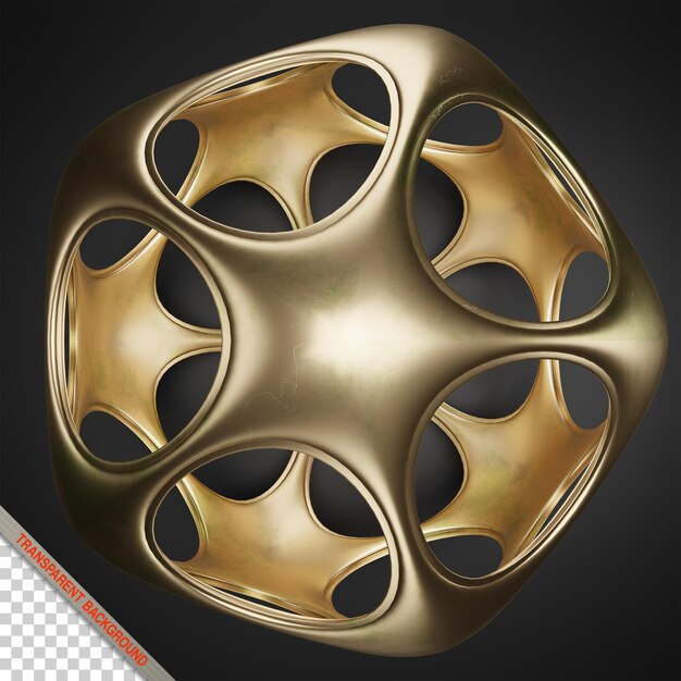 abstract gold metal 3d sphere