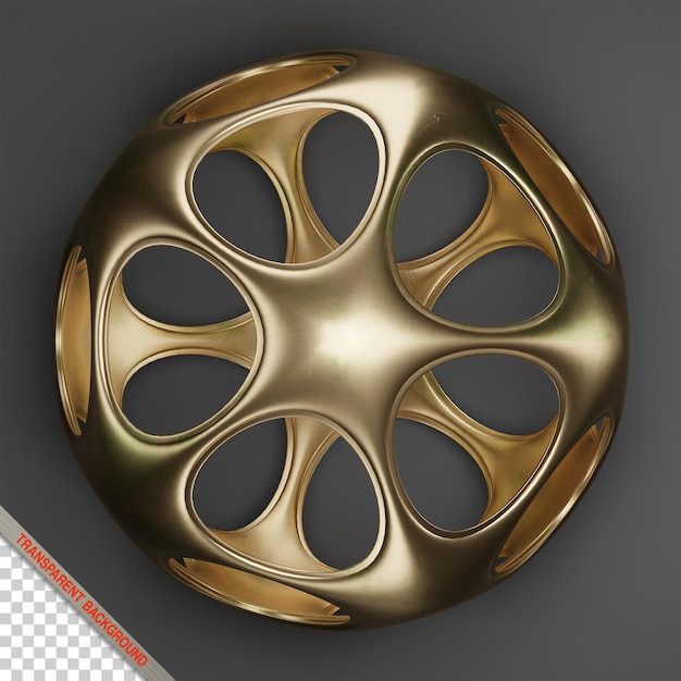 Abstract gold metal 3d sphere