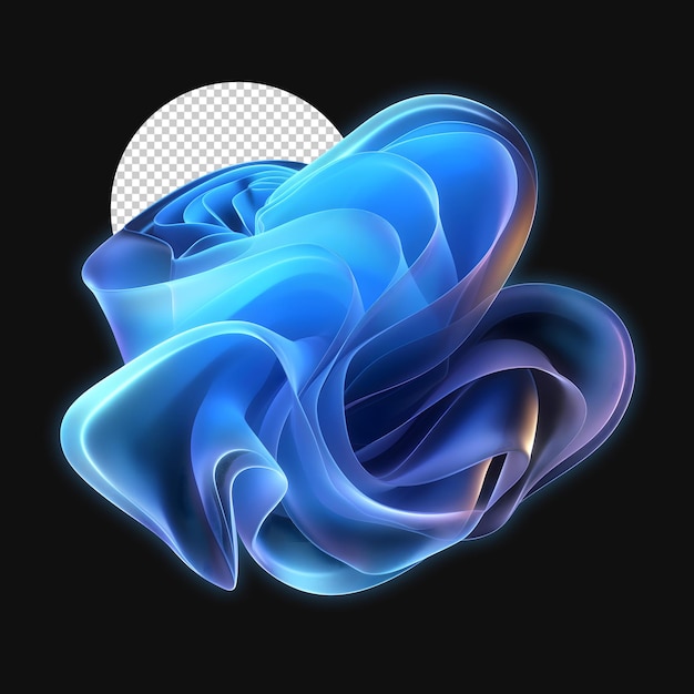 PSD abstract gradient blue wavy shape png