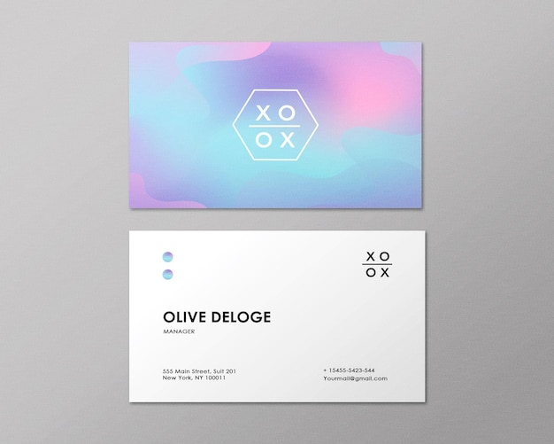abstract gradient color business card template design