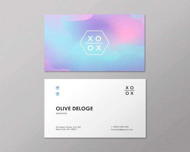 Abstract gradient color business card template design