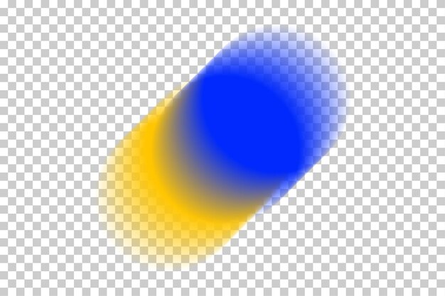 Abstract gradient shape design element blue yellow color blurry shape overlay effect