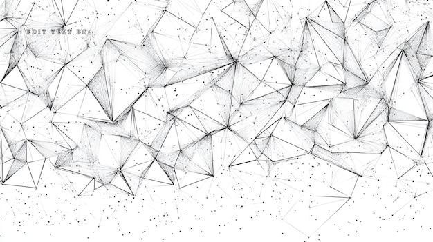abstract grayscale network of interconnected lines and points