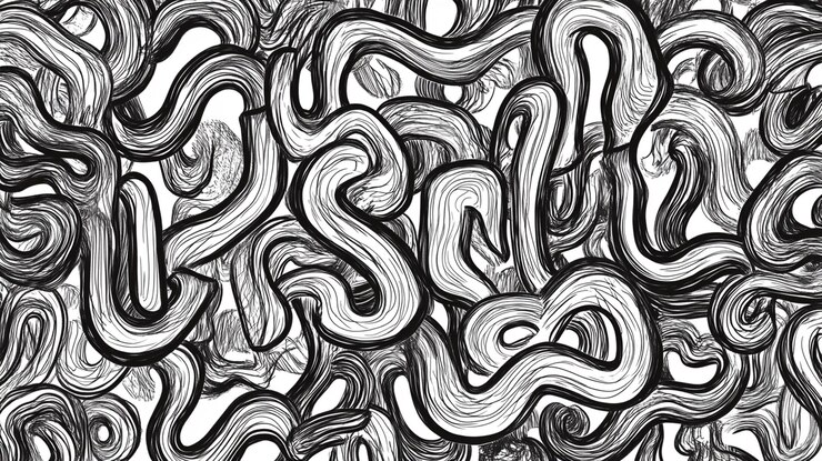 PSD abstract grayscale swirls and lines pattern