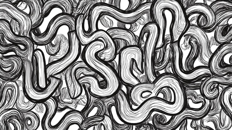 PSD abstract grayscale swirls and lines pattern