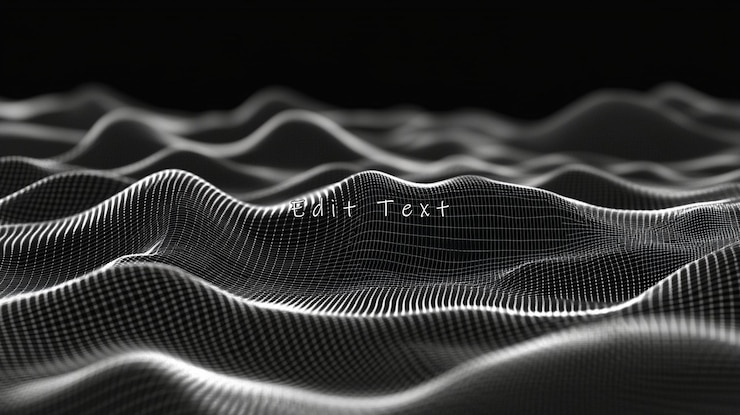 PSD abstract grayscale wave background