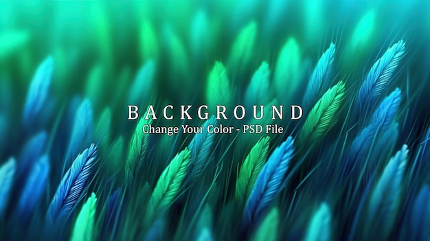 PSD abstract green and blue blurred gradient background with light generative ai