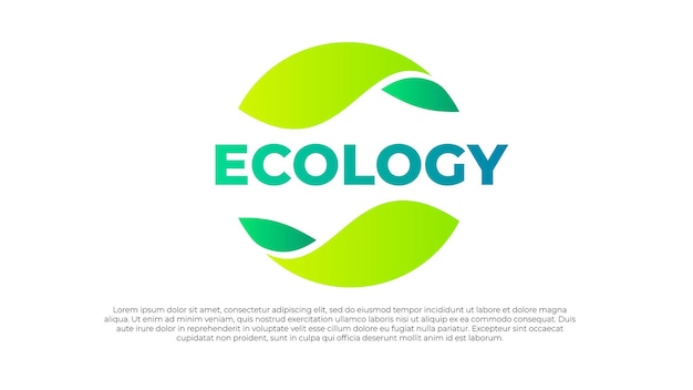 PSD abstract green ecology logo open slide for eco presentation