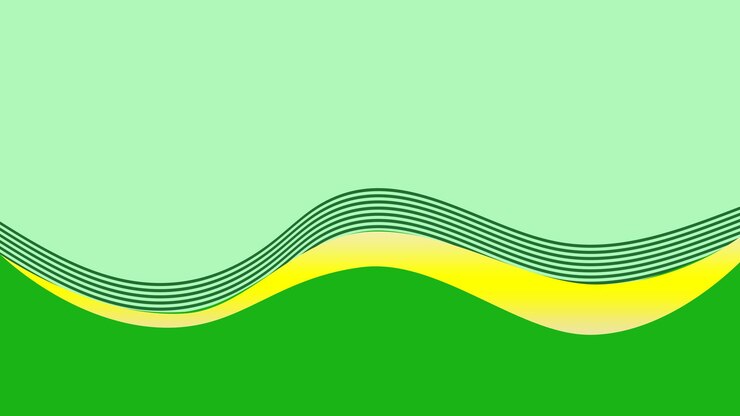 PSD abstract green and yellow wavy lines on a light green background ideal for fresh modern designs
