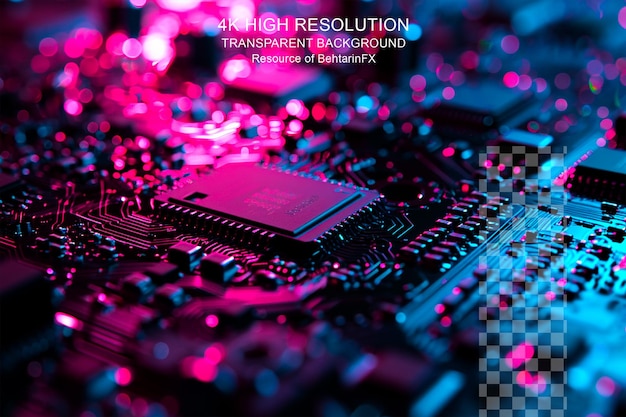 PSD sfondo astratto hardware e software design del circuito stampato su sfondo trasparente
