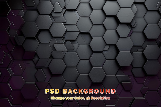 PSD abstract hexagon background many black hexagons various heights