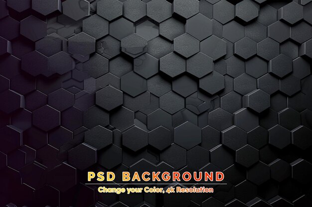 PSD abstract hexagon background many black hexagons various heights