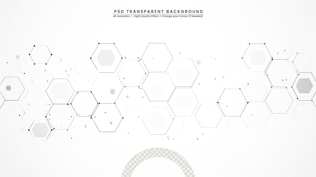PSD abstract hexagon with white on transparent background