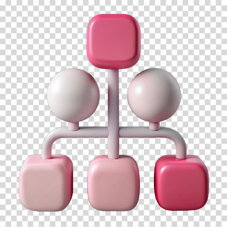 PSD abstract hierarchy chart 3d model of organizational structure