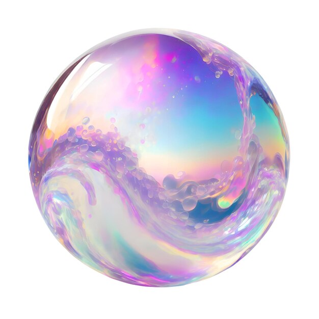 PSD abstract holographic bubble 3d shape