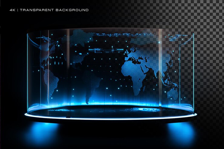 PSD abstract hud world elements on transparent background