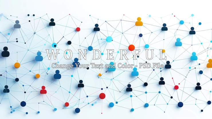 PSD abstract human connections headline background