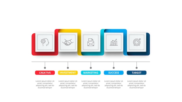 PSD modello di opzioni del numero di infografica astratta può essere utilizzato per la presentazione aziendale