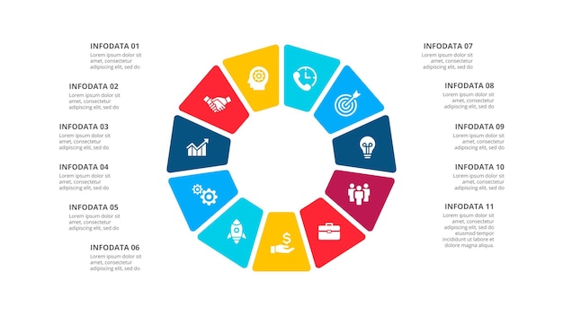 PSD 추상 인포 그래픽 번호 옵션 템플릿 11단계로 다이어그램에 사용할 수 있습니다.