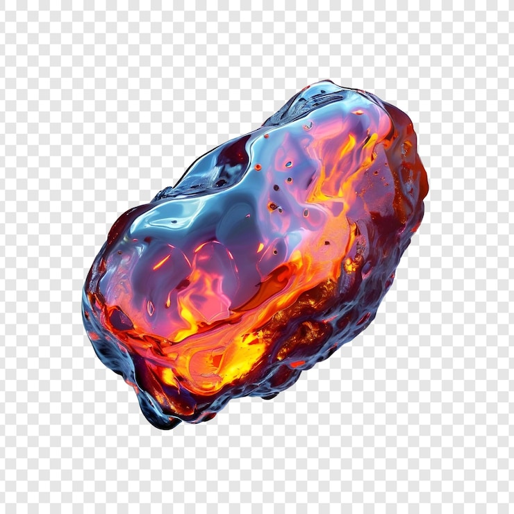 PSD abstract iridescent liquid metal form colorful 3d render