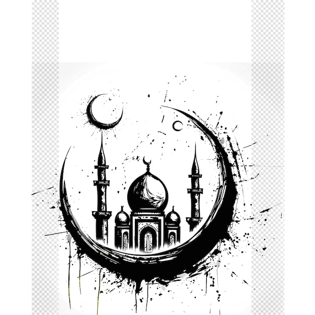 PSD abstract islamic scribble sketch sfondo trasparente