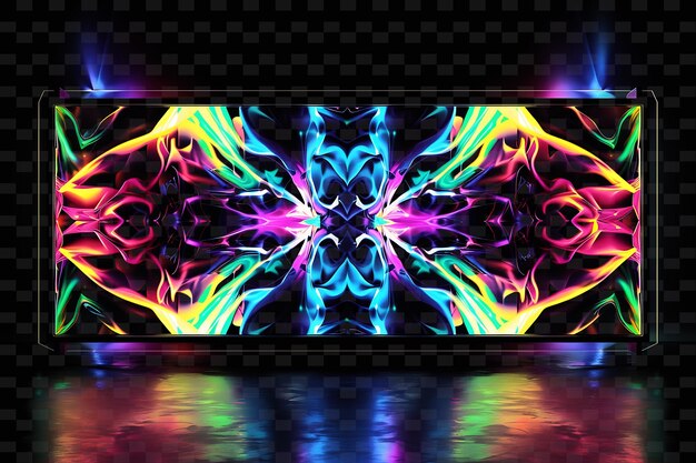 PSD abstract kaleidoscope a sign board with holographic projecti y2k shape creative signboard decor