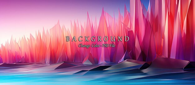 PSD abstract landscape background with pink and violet gradients