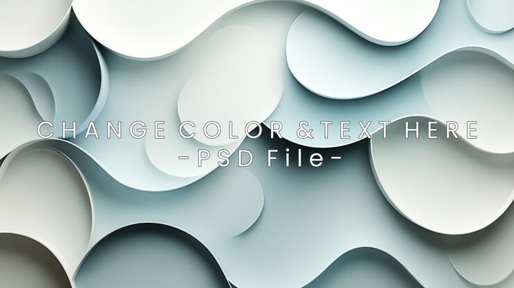 PSD abstract layered shapes in soft hues create a visually soothing