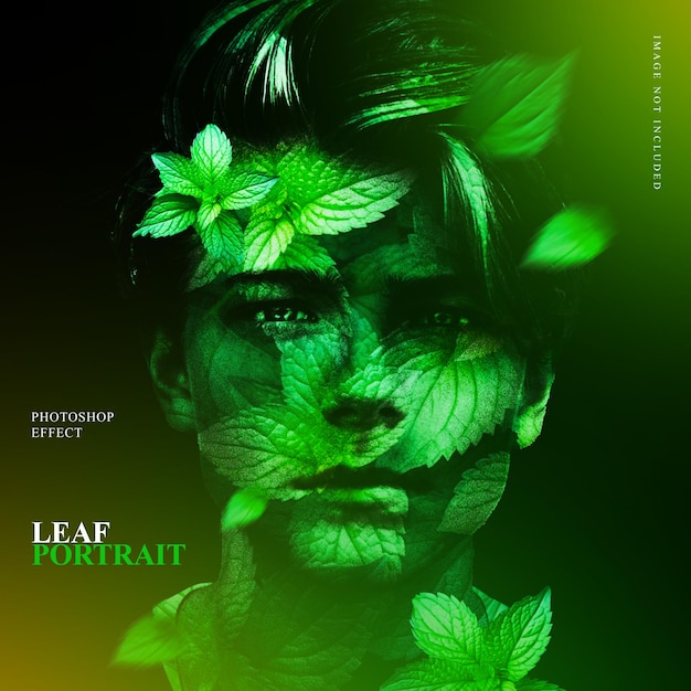 Abstract leaf portrait explosion effect