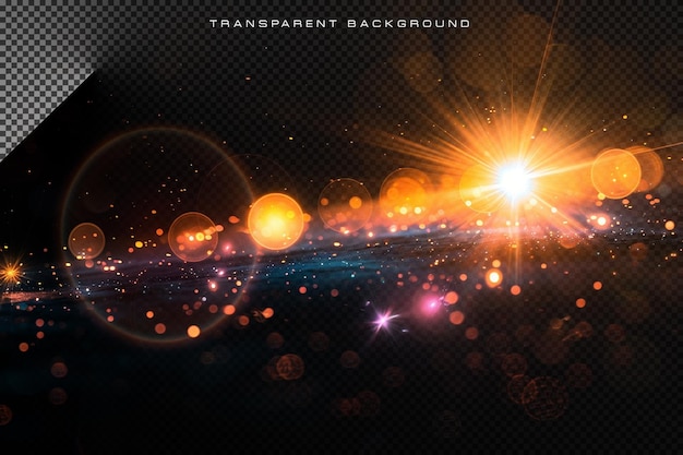 PSD abstract lens flare in transparent overlay