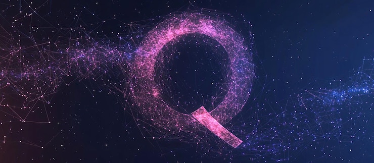 PSD abstract letter q with galaxy design