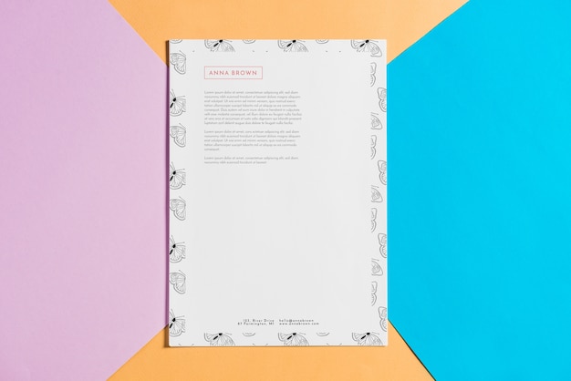 Mockup di carta intestata astratta