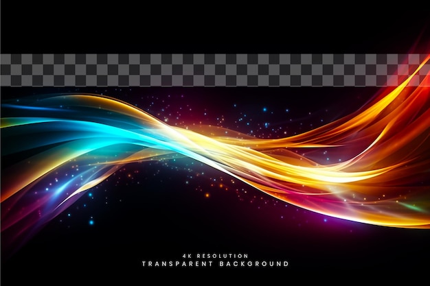 PSD abstract light flare glowing light effect ray shining spark and smoke on transparent background