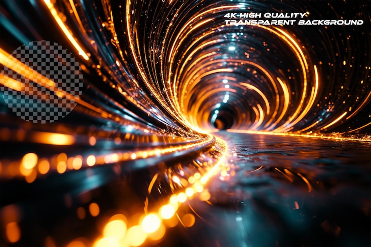 PSD abstract light lines of movement and speedtransparent background