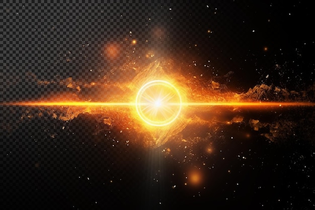 abstract lighting particles on transparent background
