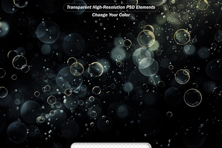 PSD abstract lights and refraction in the glass bubbles
