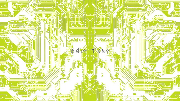 PSD abstract lime green circuit board pattern