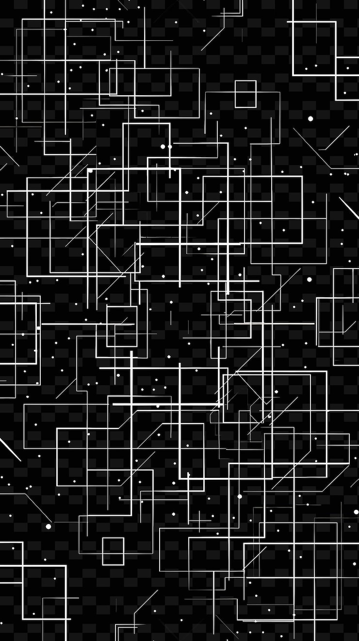 PSD abstract lines and dots on a black background