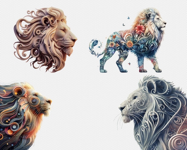 PSD abstract lions