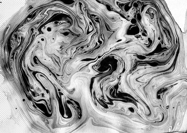 Abstract Liquid Black Acrylic Art Marble Texture PNG