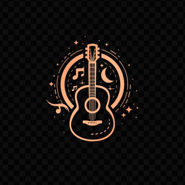 PSD abstract logo for a guitar on a dark background