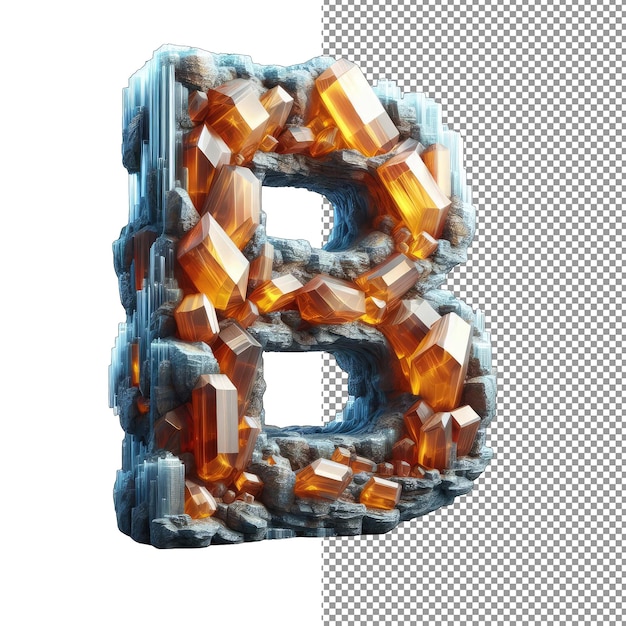 PSD abstract luminescence with 3d letter