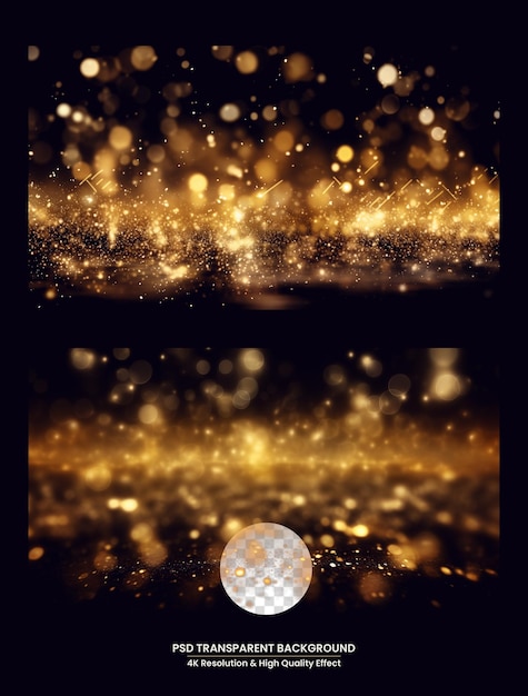 PSD abstract luxury gold background with gold particle glitter vintage lights background