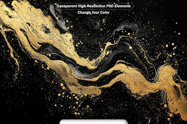 PSD abstract luxury marble background gold and white illustration oil painting on canvas