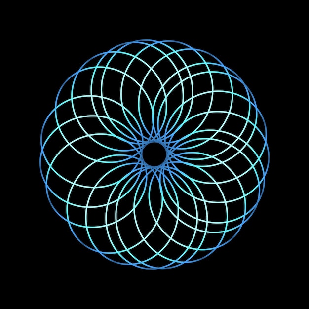 Abstract Mandala van concentrische blauwe cirkels