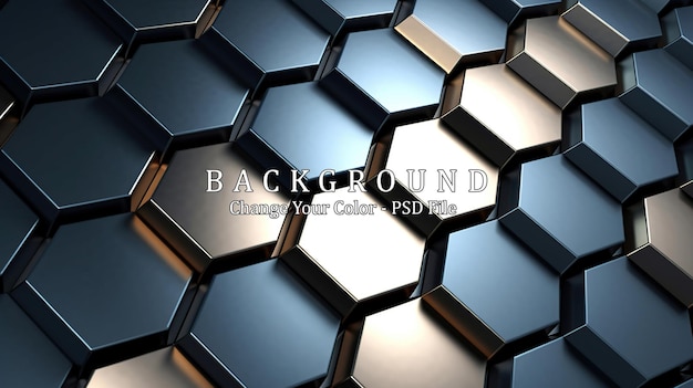 PSD abstract metal steel hexagonal background generative ai