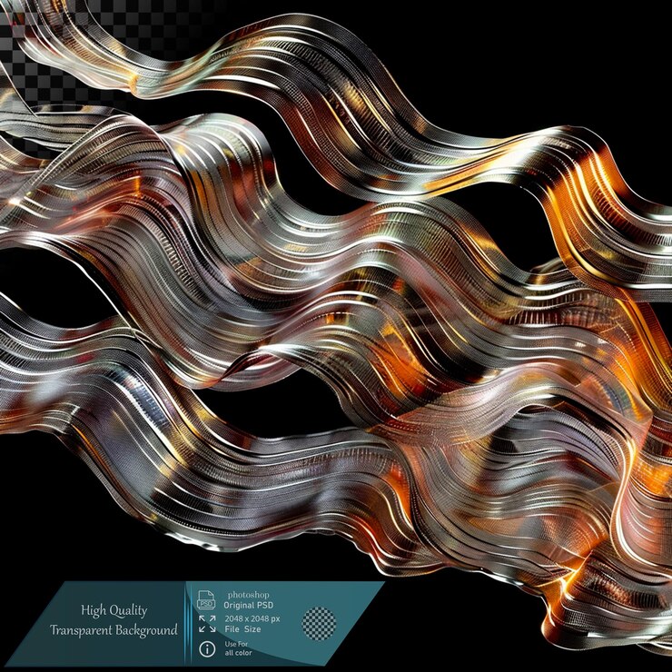 PSD abstract metal wave background