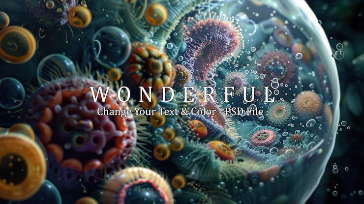 PSD abstract microcosm a vibrant symphony of shapes and colors