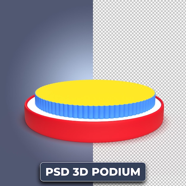 PSD scena minima astratta su sfondo pastello con podio cilindrico